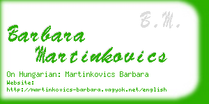 barbara martinkovics business card